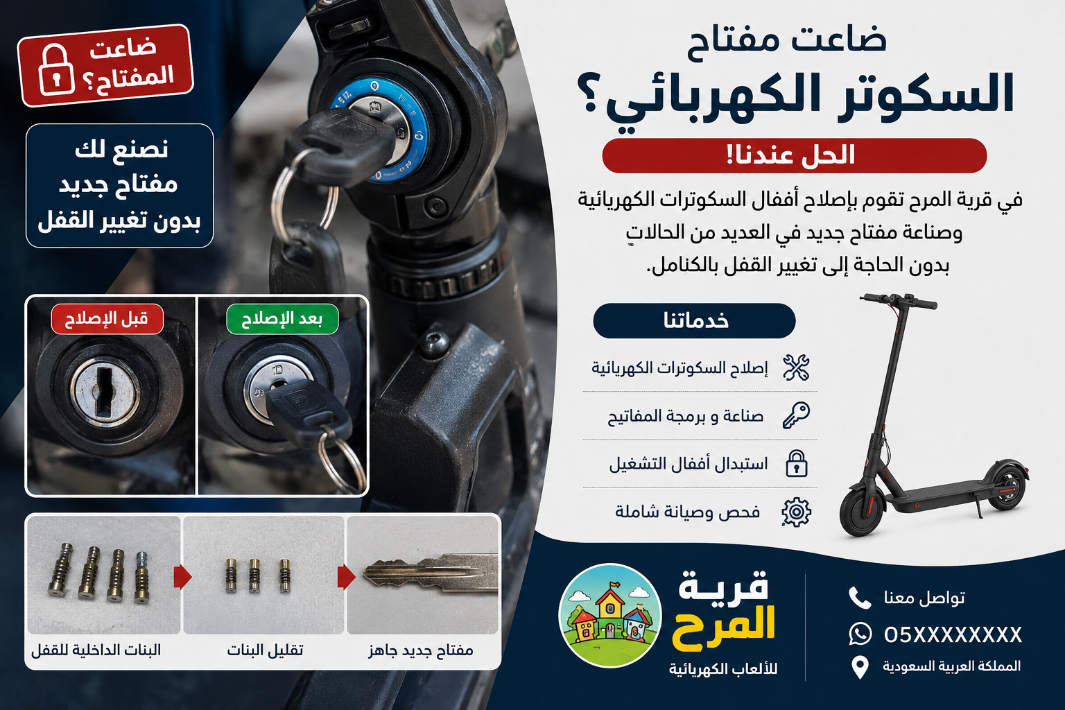 صيانة سكوتر في الدرب - قرية المرح
